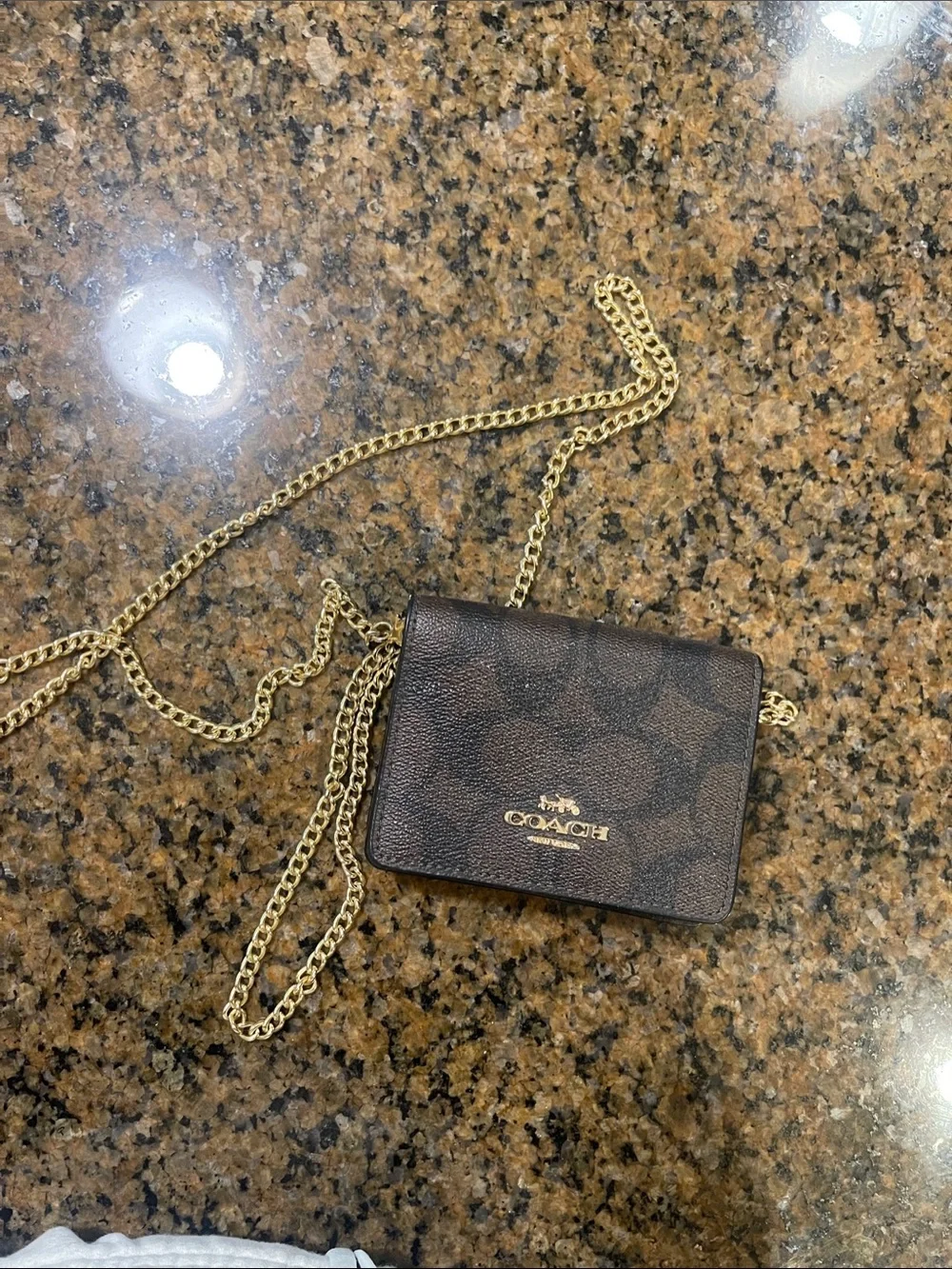 Coach Wallet Size purse with gold chain